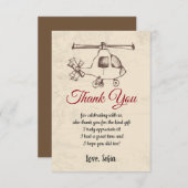 ヘリコプター,誕生日,ベビーシャワー,サンキューカード サンキューカード (正面/裏面)