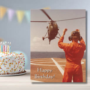 ヘリコプター 飛行機 写真 クール 航空 誕生日 ポストカード