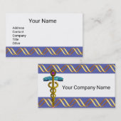 ヘリックスバイオテック金ゴールドCADUCEUSメディカルブルーホワイト 名刺 (正面/裏面)