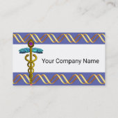 ヘリックスバイオテック金ゴールドCADUCEUSメディカルブルーホワイト 名刺 (裏面)