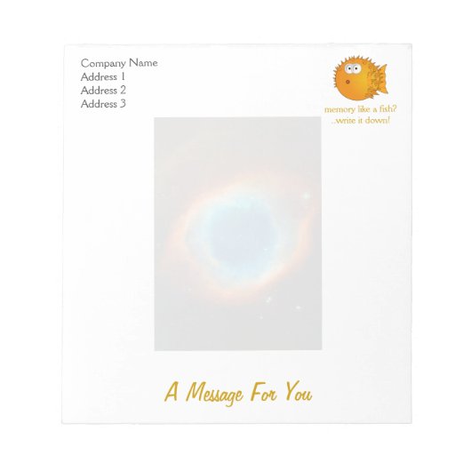 ヘリックス星雲，銀河系と星 ノートパッド (正面)