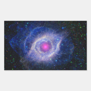 ヘリックス星雲NASAパープル 長方形シール