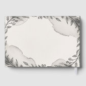 ヘリテイジ モダン ブラックアンドホワイト ウェディング ボタニカル ゲストブック (裏面)