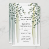 ヘリテージ オリーブブランチ 水彩 結婚式 招待状 (正面/裏面)