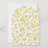 ヘリテージ ゴールドとホワイトのモノグラム アーチ ウェディング 招待状 (裏面)