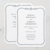 ヘリテージ ナウチカル ロープ フレーム コースタル ウェディング 招待状 (正面/裏面)