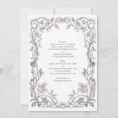 ヘリテージ ビクトリアン ブラッシュ ダスティーブルー フローラル ウェディング 招待状 (裏面)