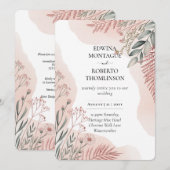 ヘリテージ ブラッシュ アンド セージ ボタニカル ウェディング 招待状 (正面/裏面)