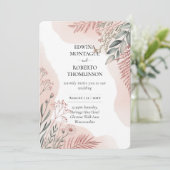 ヘリテージ ブラッシュ アンド セージ ボタニカル ウェディング 招待状 (スタンド正面)