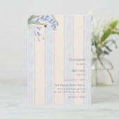 ヘリテージ ブルーベル ビーズ ブルー クリーム フローラル ウェディング 招待状 (スタンド正面)