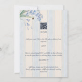 ヘリテージ ブルーベル ビーズ ブルー クリーム フローラル ウェディング 招待状 (裏面)