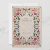 ヘリテージ ミディアムエイジ フローラル ウェディング パープル レッド ゴールド 招待状 (裏面)