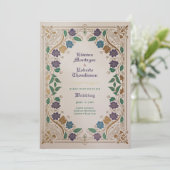 ヘリテージ ミディアム ベルジャン トーン ゴールド オルネイト ウェディング 招待状 (スタンド正面)