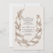 ヘリテージ ラスティック サンフラワー リボン ボタニカル ウェディング 招待状 (裏面)