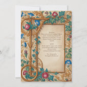 ヘリテージ | 中世ルネサンス ゴールド ジュエル ウェディング 招待状 (裏面)