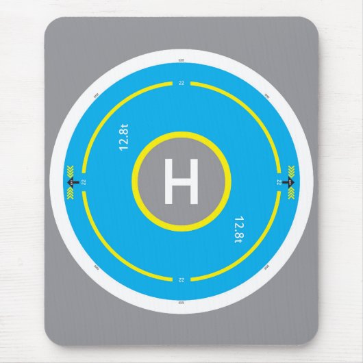 ヘリデッキのマウスパッドの青 マウスパッド (正面)