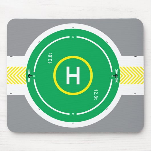 ヘリデッキの緑のマウスパッド2 マウスパッド (正面)