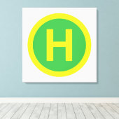 ヘリパッド標識 キャンバスプリント (インサイチュ (ウッドフロア))