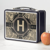 ヘリパーソナライズされたタデザート迷彩柄 メタルランチボックス (インサイチュ)