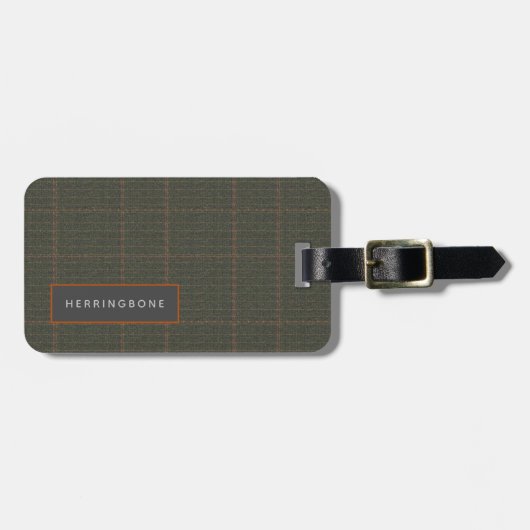 ヘリパーソナライズされたンボーンツイードルックラゲッジタグ ラゲッジタグ (正面横)
