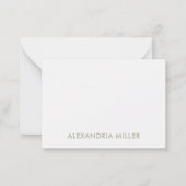 ヘリンエレガントグボーンパターン付きセージ緑 ノートカード (正面)