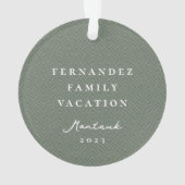 ヘリンクラシックボーンシンプルセージ緑色写真 オーナメント (裏面)