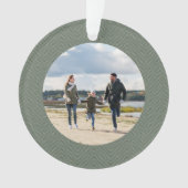 ヘリンクラシックボーンシンプルセージ緑色写真 オーナメント (正面)