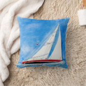 ヘリングセーリングボート水絵を描色の クッション (ブランケット)
