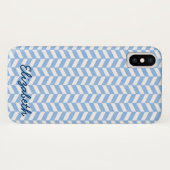 ヘリンボン青く白いビーチはカスタムを着色します Case-Mate iPhoneケース (裏面(横))