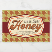 ヘリンボーンはちみつ瓶とミードワインボトルラベル フードラベル (シングルラベル)