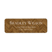 ヘリンボーンウッドグレイン差出人住所ラベル ラベル (正面)