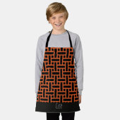 ヘリンボーンオレンジブラックパタミニマルーン エプロン (着用した状態)