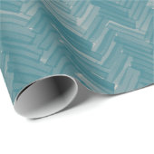 ヘリンボーンシェブロンパターンターコイズ ラッピングペーパー (ロールコーナー)