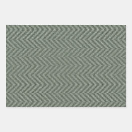 ヘリンボーンツイードクラシックセージ緑クリスマス ラッピングペーパーシート (正面2)