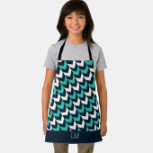 ヘリンボーンネイビーブルーミニマルパターン エプロン (インサイチュ)