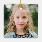 ヘリンボーンバンドクリスマスオーナメント – 青 セラミックオーナメント (裏面)