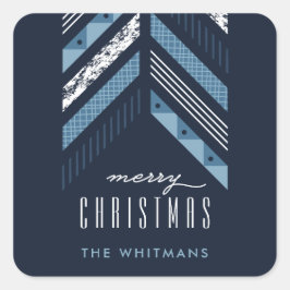 ヘリンボーンバンドホリデーステッカー – デニム スクエアシール