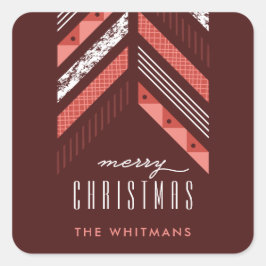 ヘリンボーンバンドホリデーステッカー – マラスキーノ スクエアシール
