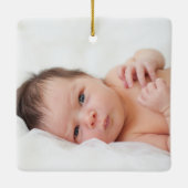 ヘリンボーンバンド1stクリスマスオーナメント – 青 セラミックオーナメント (裏面)