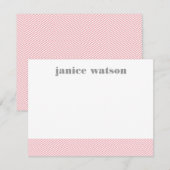 ヘリンボーンパーソナライズされたフラットノートカード – ピンク ノートカード (正面/裏面)