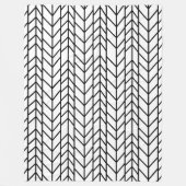 ヘリンボーンブラックカスタムオン任意の色 フリースブランケット (正面)