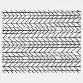 ヘリンボーンブラックカスタムオン任意の色 フリースブランケット (正面(横))