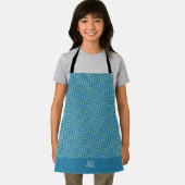 ヘリンボーンブルー白パタミニマルーン エプロン (インサイチュ)