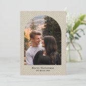 ヘリンボーンベージュツイードクリスマスフォトアーチ シーズンカード (スタンド正面)