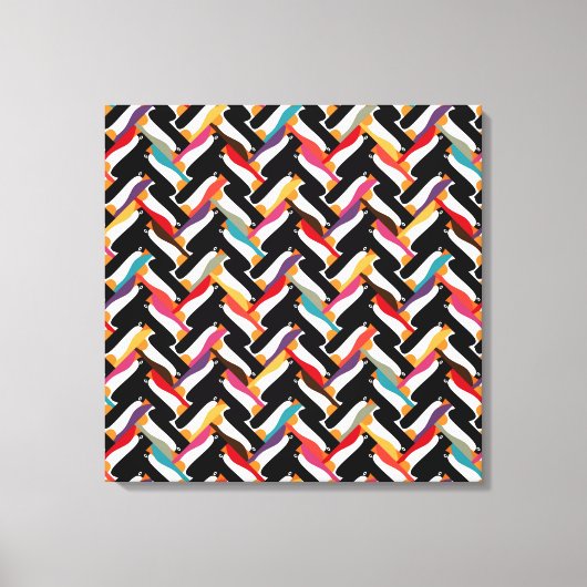 ヘリンボーンペンギン キャンバスプリント (正面)