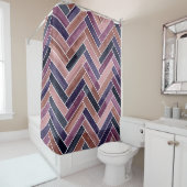 ヘリンボーン模様（紫） シャワーカーテン (インサイチュ)