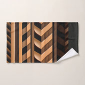 ヘリンボーン編み編組茶色パターモダンン バスタオルセット (ハンドタオル)