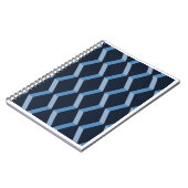 ヘリンボーン織りのブルーシームレスパターン ノートブック (左側)