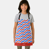 ヘリンボーン赤い青パターミニマルン エプロン (インサイチュ)