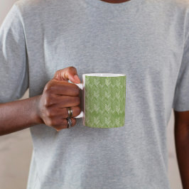 ヘリンボーン・チェック柄 フォレストグリーン コーヒーマグカップ
